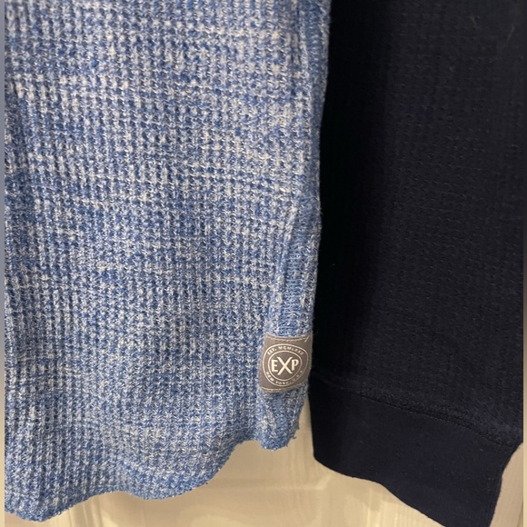 Express Waffle Shirt Blue and Navy - Picture 4 of 8